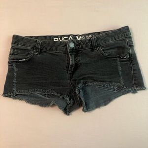 RVCA black denim shorts